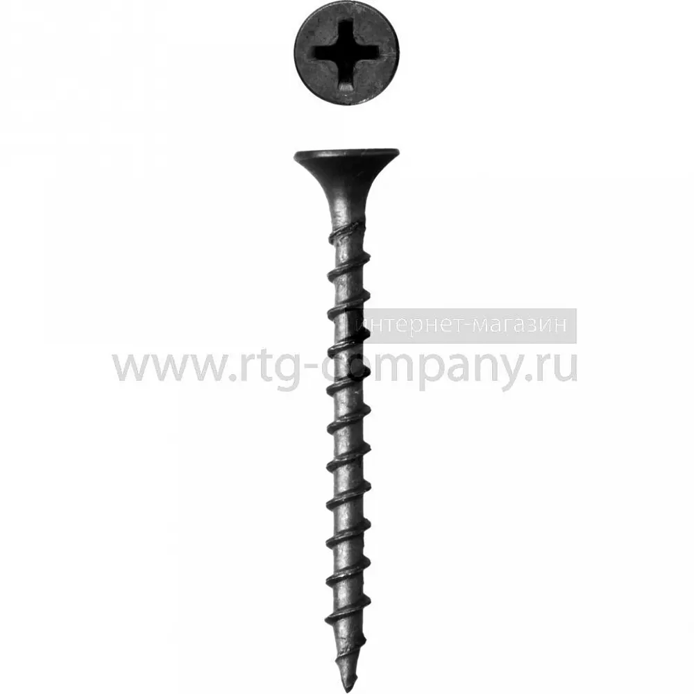 Саморезы фосфатированные с крупной резьбой, РН2, 3,5х55мм, 35шт.