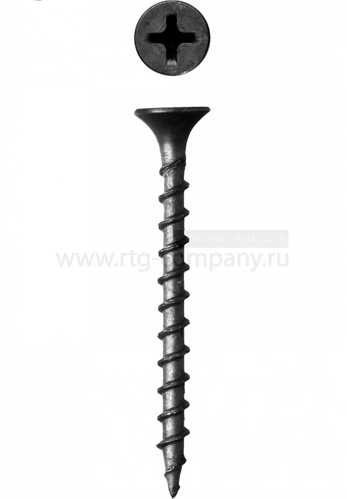 Саморезы фосфатированные с крупной резьбой, РН2, 3,5х45мм, 45шт.