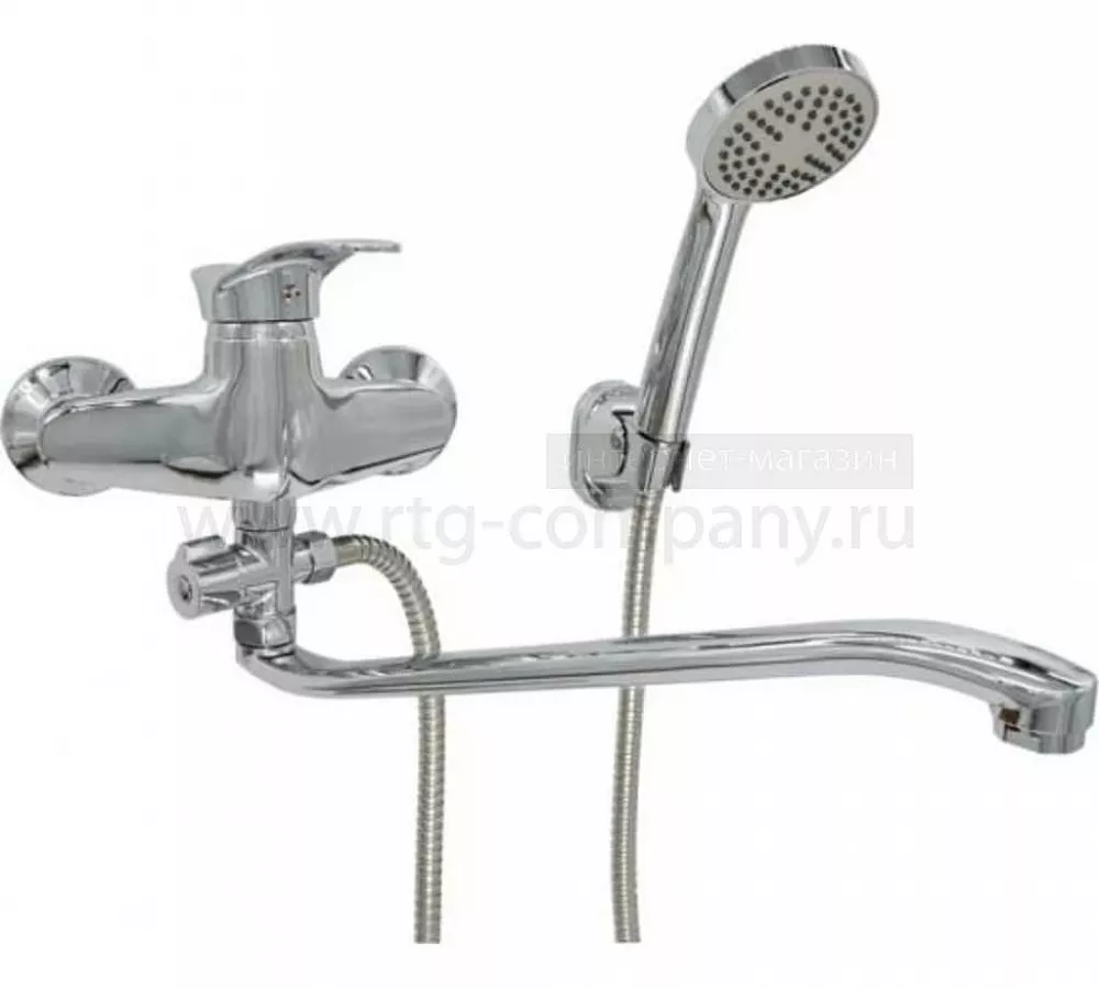 Смеситель для ванны шар. с изливом S-40см. d40 перекл.душа Medical Gota Rocio G115610
